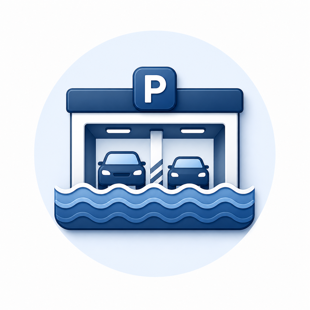 Basement car park flood risk icon