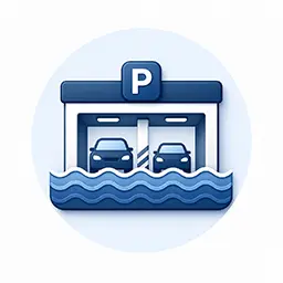 Basement car park flood risk icon