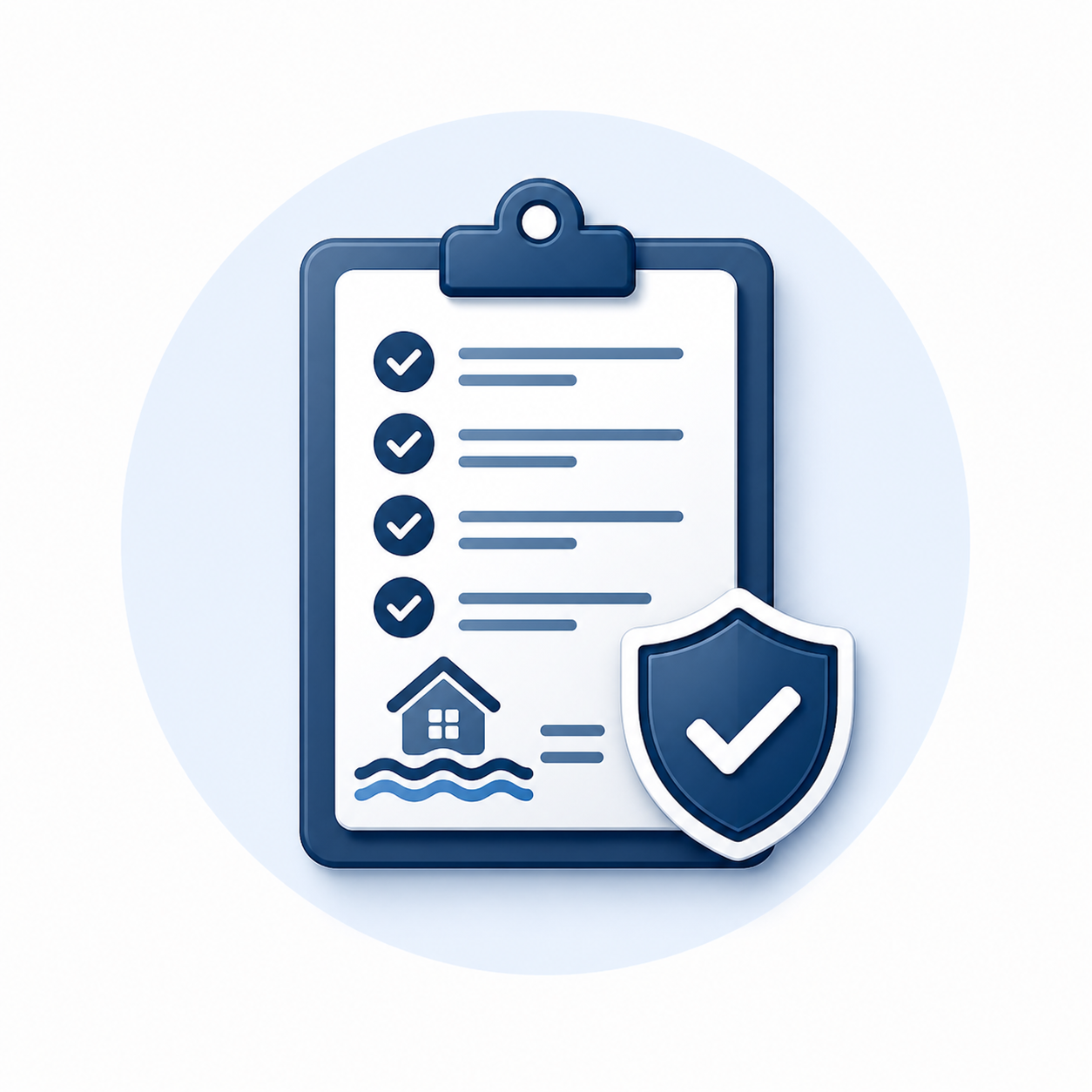 Flood risk documentation checklist icon