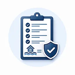 Flood risk documentation checklist icon