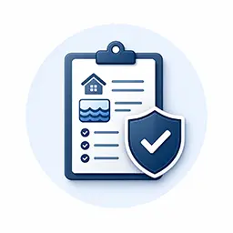 Flood mitigation and insurance resilience icon